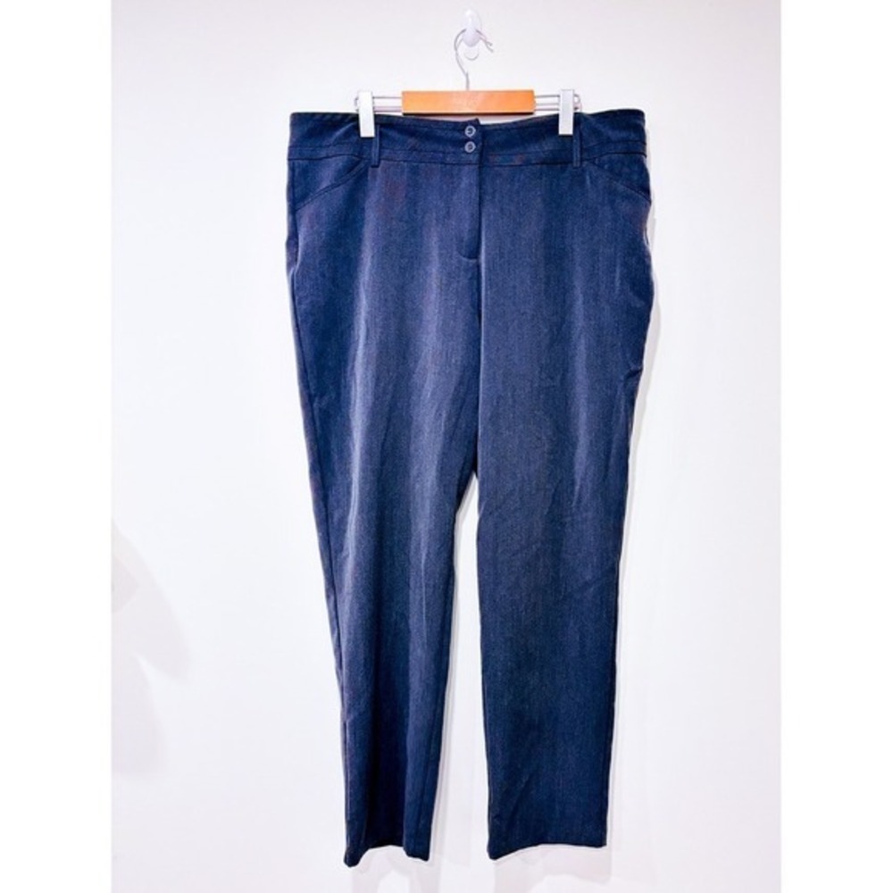 CLAIRE FRANCE Grey Straight Leg Stretch Tailored Dress Pants Office Size 16
